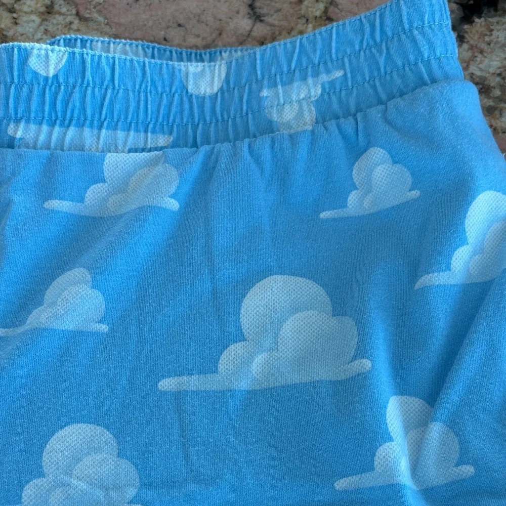 Disney Pixar Blue Cloud Pattern Shorts Size XS - Picture 4 of 6